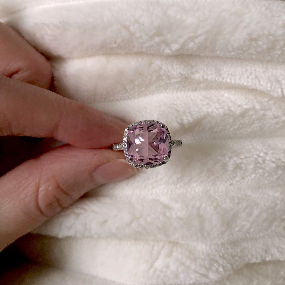 Charmed Aroma | Rose Quartz Silver Ring, size 5